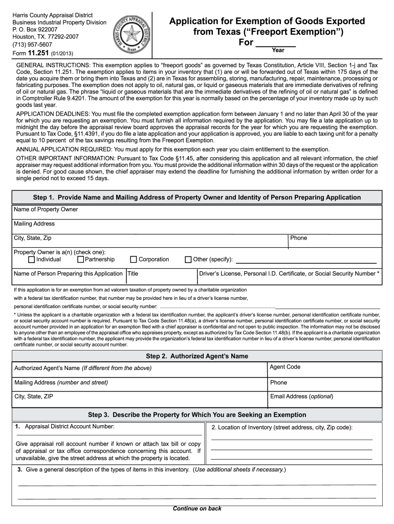 Get and Sign Dallas Texas Port Exemption Form 2013-2022