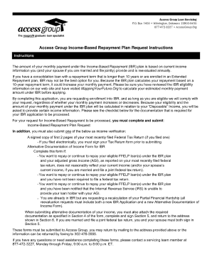 Access Group Income Based Repayment Application Form