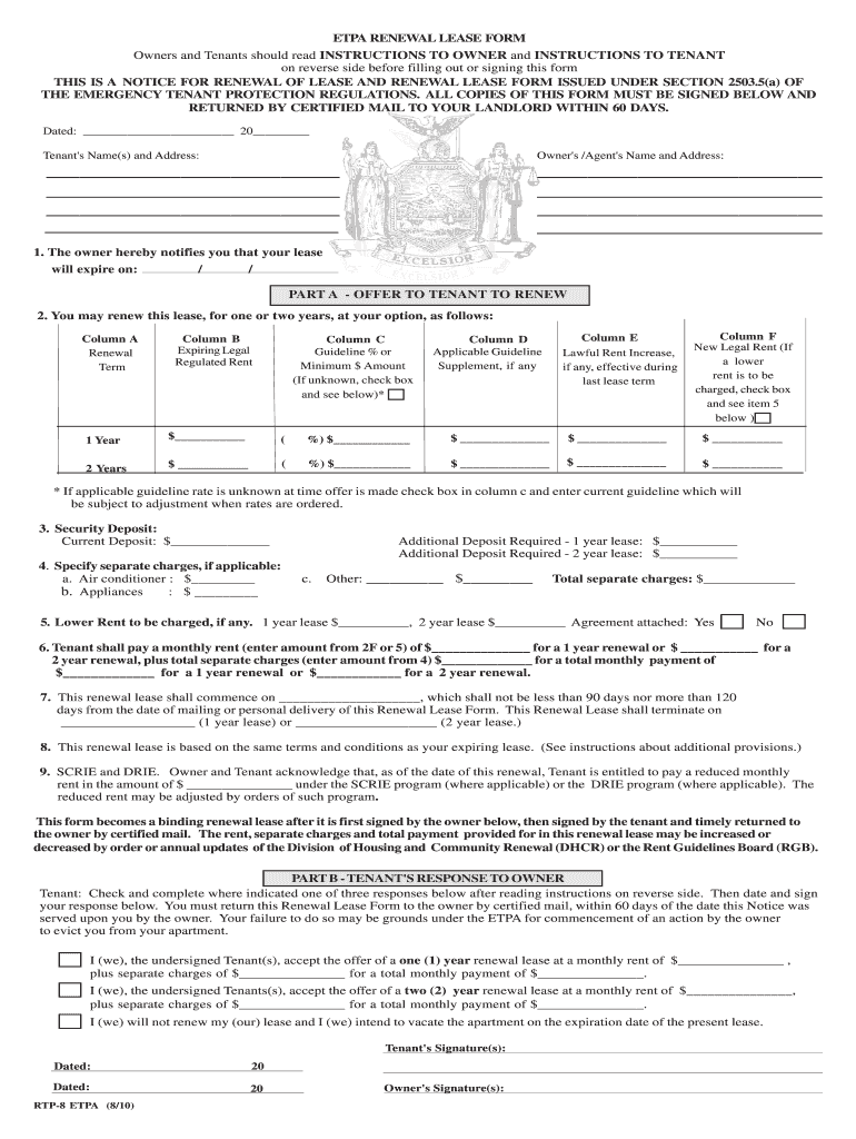  Etpa Renewal Lease Form 2010-2024