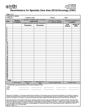 Nhsn Denominator Form