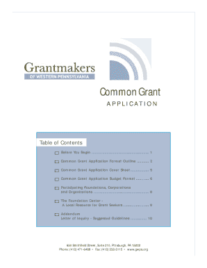 Common Grant Application Grantmakers Western Pennsylvania Fillable Form