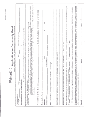 Walmart Grant Application Form