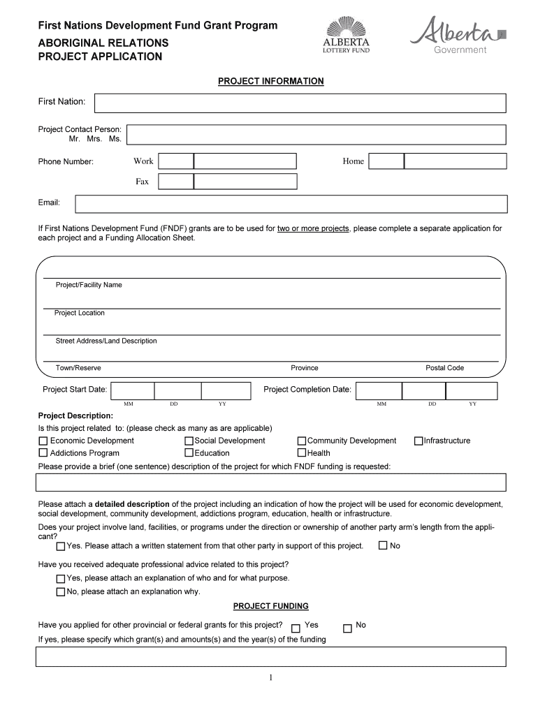 Fndf Application Form