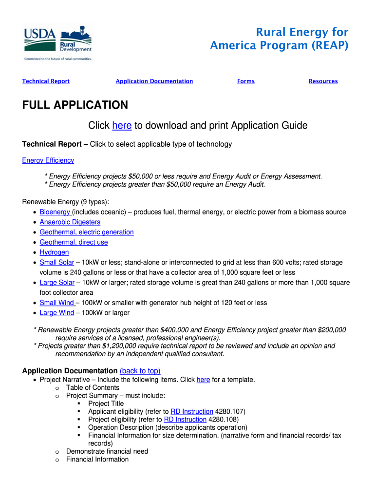 Application Documentation  USDA Rural Development  Rurdev Usda  Form