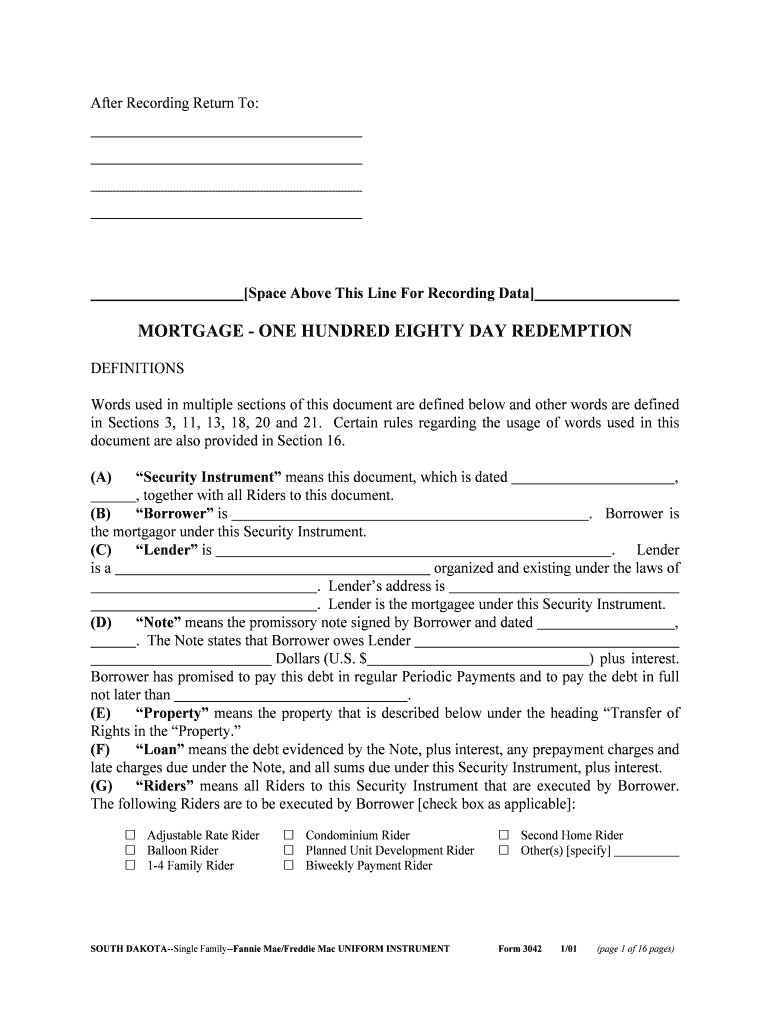 South Dakota Mortgage Form