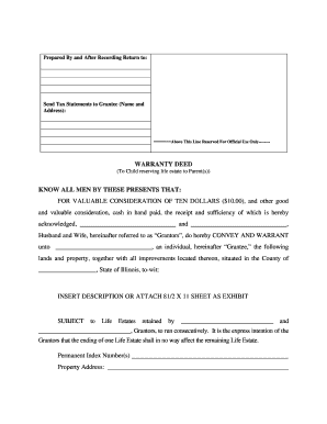 Life Estate Deed Example  Form