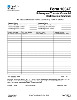 Fhlmc 1034t Form