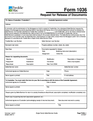 Freddie Mac Form 1036