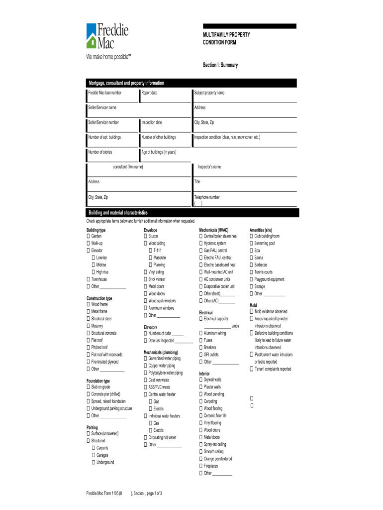 Freddie Mac 1105  Form