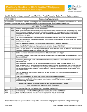 Mortgage Processing Checklist Form