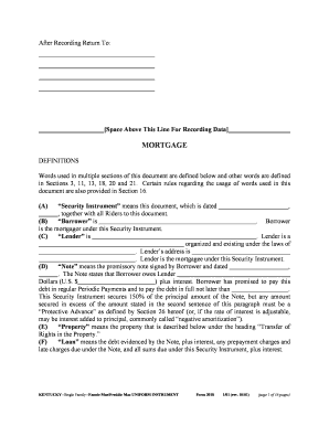  Blank Mortgage Document Form 2001