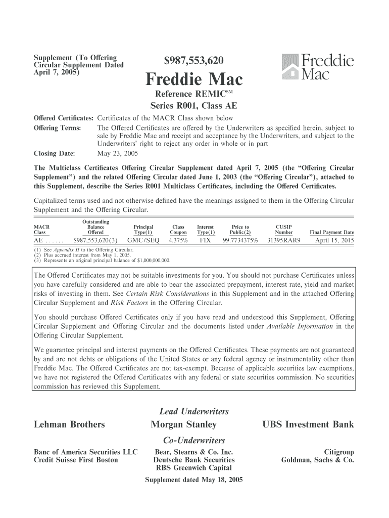 Supplement to Oering Circular Supplement Dated April 7,  Form