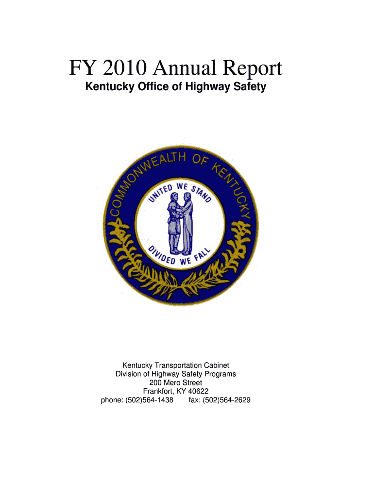FY2010 Annual Report Final  Nhtsa  Form