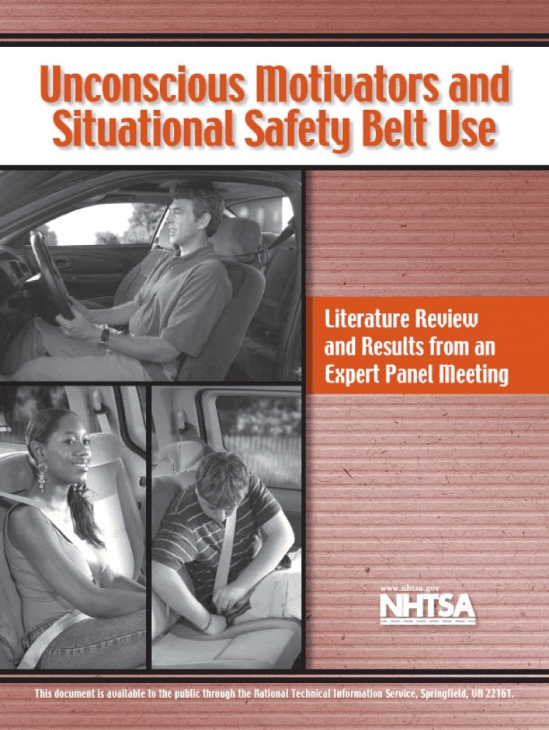 Converting Ineffective Behaviors Motivated by Unconscious  NHTSA  Nhtsa  Form