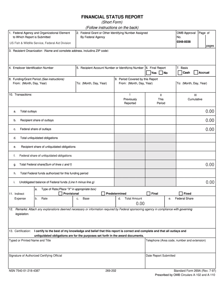  Sf 269a Form 1997-2024