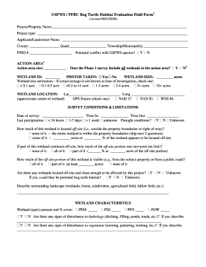 Bog Turtle Habitat Evaluation Field Form