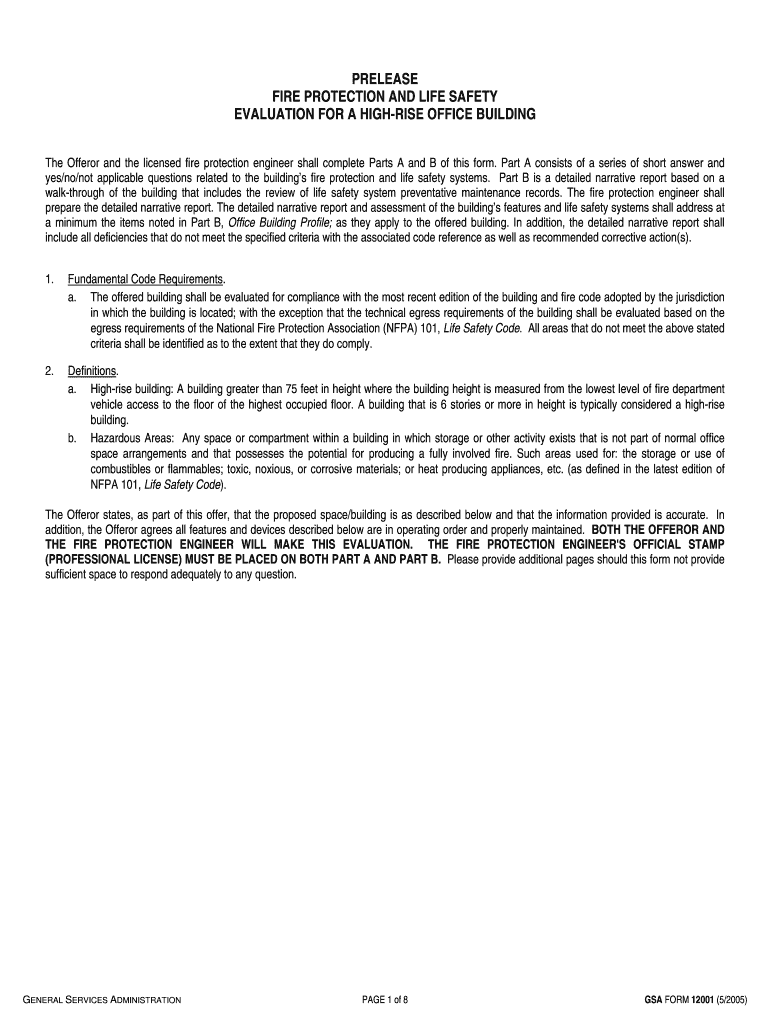 PROPOSAL to LEASE SPACE  GSA  Gsa  Form