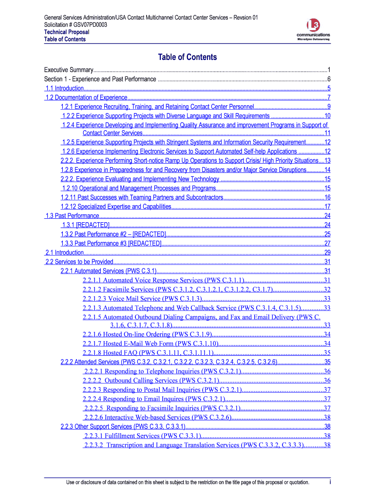 Response to Rfp No Gsv07pd0003 Form