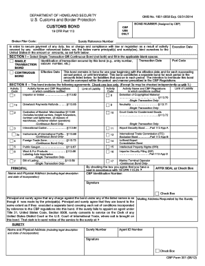 Cbp Form 301 0611