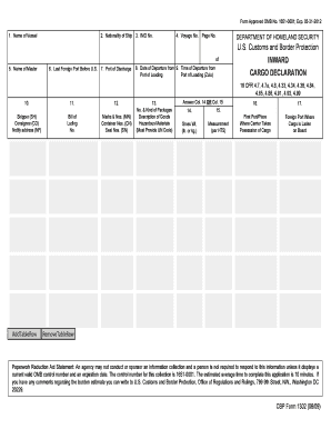 Cbp Form 1302