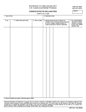 Cbp Form 1304