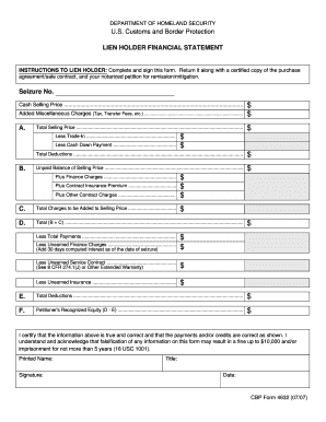 Instructions Form 1651 0012