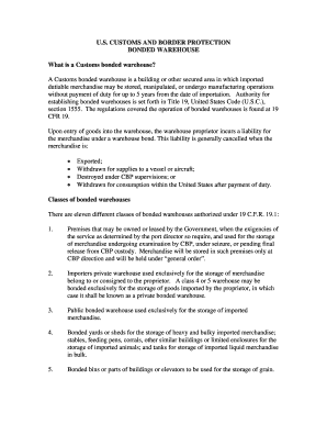 Cbp Bonded Warehouse Application Form