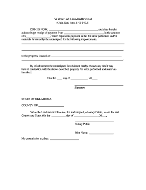 Final Lien Waiver Form PDF