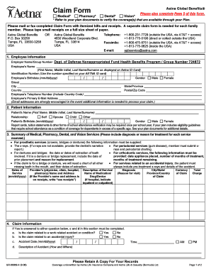 Aetna International Reimbursement Form Dod