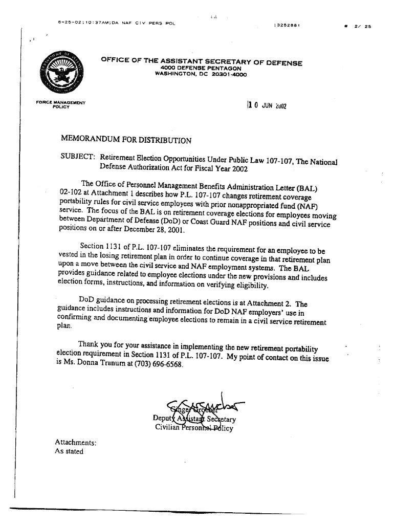 Retirement and Insurance Service Benefits Administration Letter  Army  Form