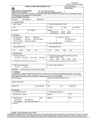 Application for Certificate FAA Faa  Form