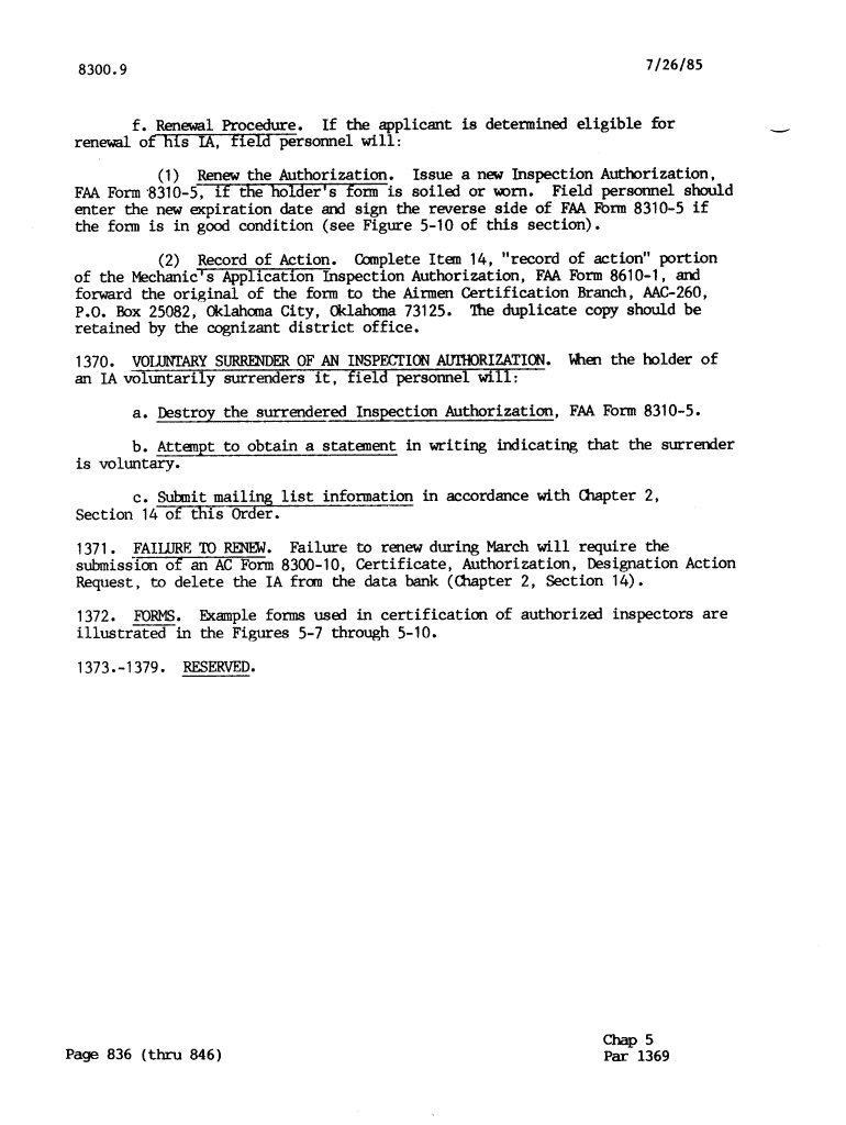 Faa Order 83009 Form