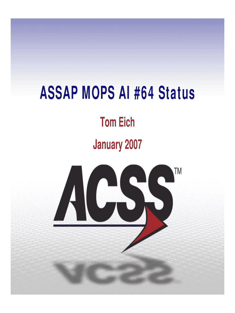 ASSAP MOPS AI #64 Status  Adsb Tc Faa  Form