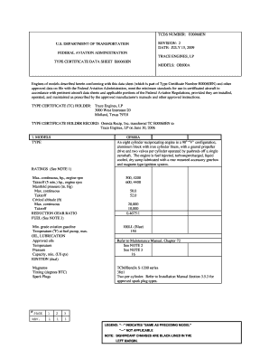 Type Certificate Data Sheet  Form