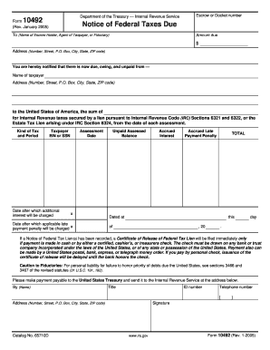  Irs Form 10492 2005-2024