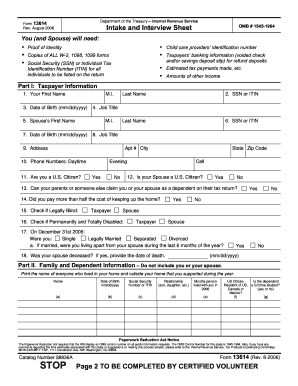 Form 13614rev August