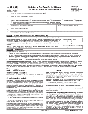 Form W 9 SP Rev July Fill in Capable