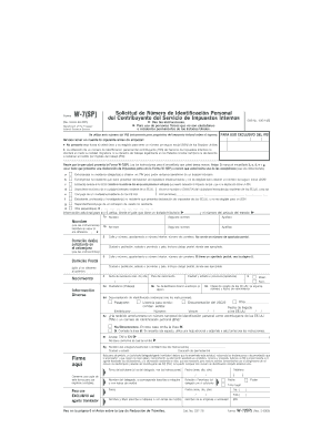 Form W 7SP Rev February Fill in Capable Application for IRS Individual Taxpayer Identification Number Spanish Vers