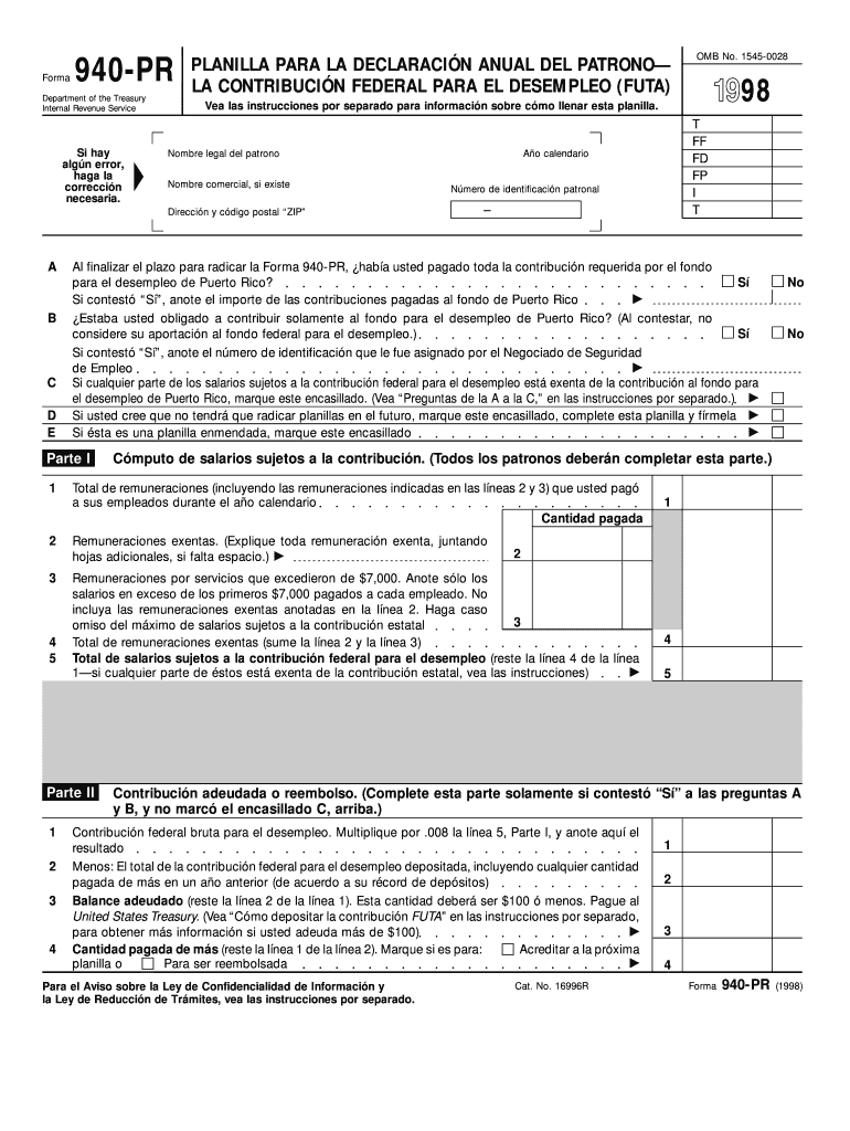940 Pr Form Fill Out and Sign Printable PDF Template SignNow