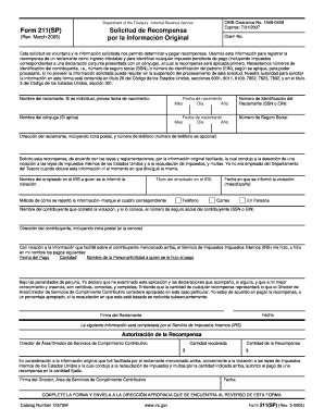 Form 211SP Rev March