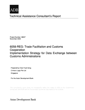 Get and Sign 6203 REG Trade Facilitation and Customs Cooperation    Adb  Form