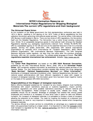 WFCC Information Resource on International Postal Regulations for    Wfcc