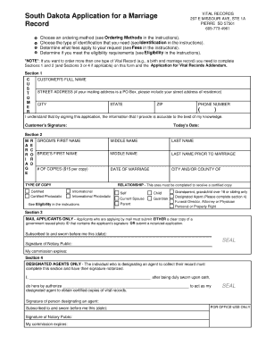 Blank Marriage License  Form