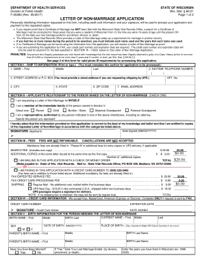 Letter of Non Marriage Application Form