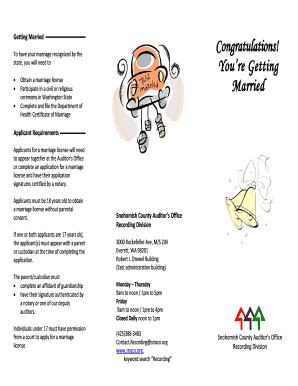 Snohomish County Marriage License  Form