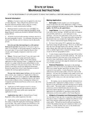 Iowa Marriage License Application Polk County  Form