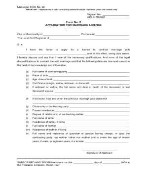 Form 90 Marriage License Philippines