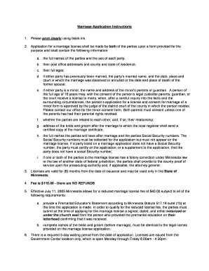 Marriage License Sherburne County Mn  Form