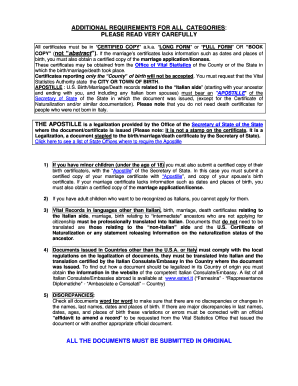 ADDITIONAL REQUIREMENTS for ALL CATEGORIES Consdetroit Esteri  Form