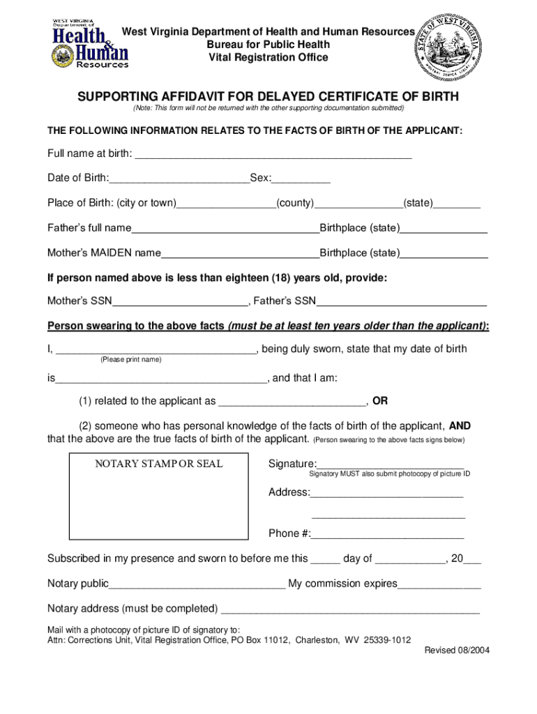 Birth Certificate Form PDF
